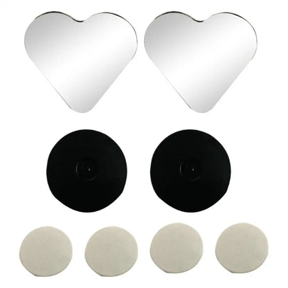 Car Frameless Blind Spots Mirror 1 Pair Cute Heart Shape Side Mirror Rearview Mirror Auxiliary Car Accessories for Car SUVs