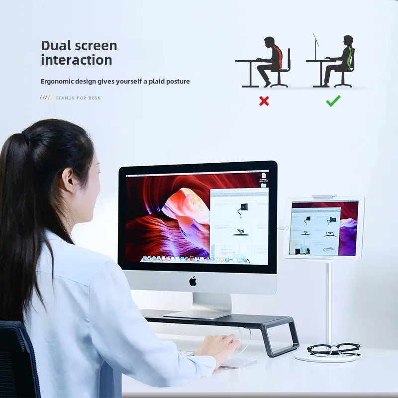 Sturdy Tablet Stand with Adjustable Viewing Angles - Ideal for Bedside, Desktop, and Kitchen Use