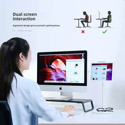 Sturdy Tablet Stand with Adjustable Viewing Angles - Ideal for Bedside, Desktop, and Kitchen Use