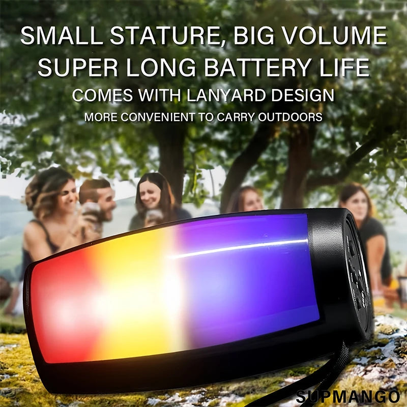 1PC RGB Colorful Lights Wireless Bluetooth Speaker With LED Light Portable Outdoor Stereo Supports TF And U Disk Expansion