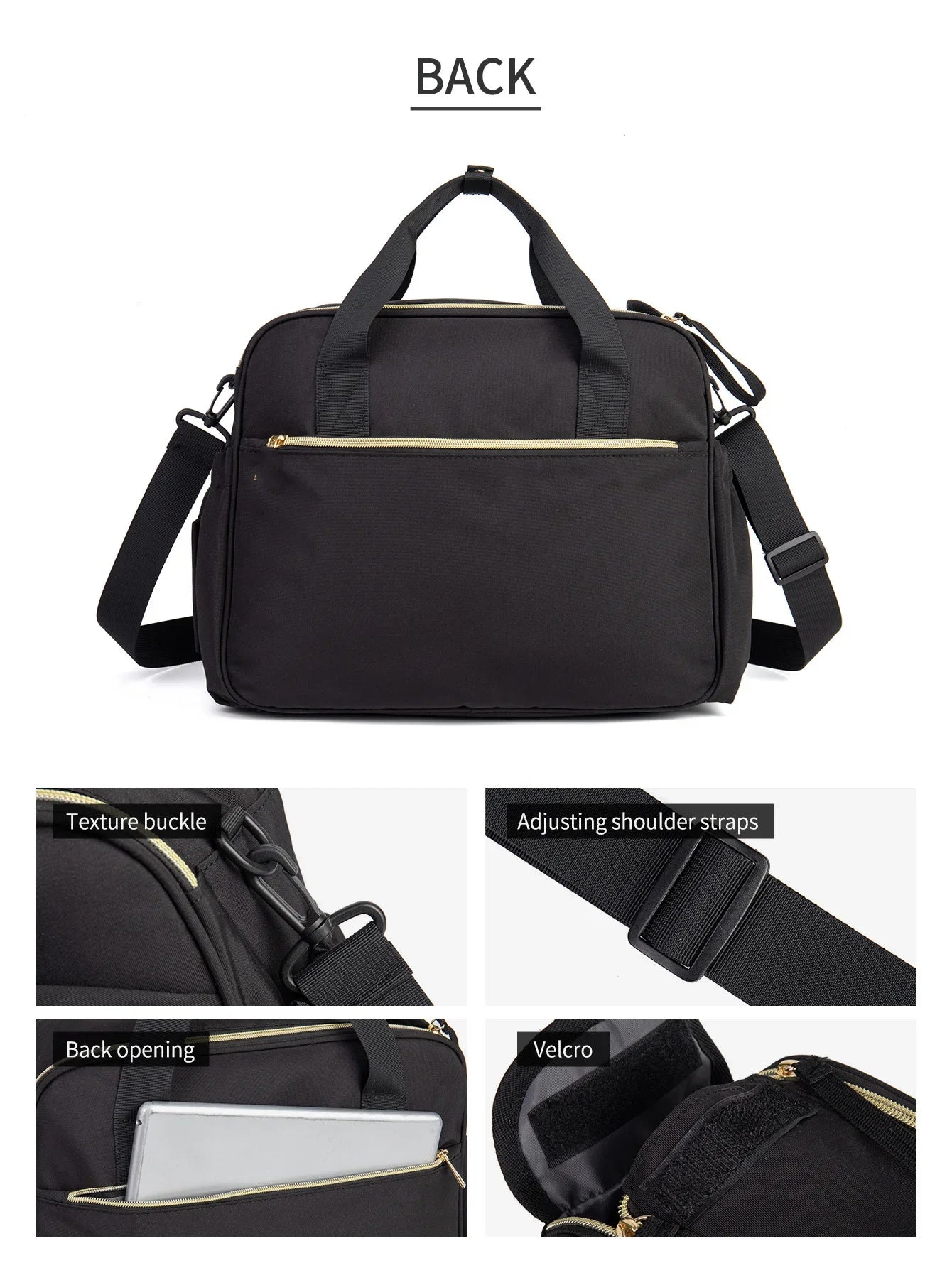 Multifunctional Maternity Mother Baby Stroller Bags New Style Waterproof Diaper Bag Black Large Capacity Travel Bag