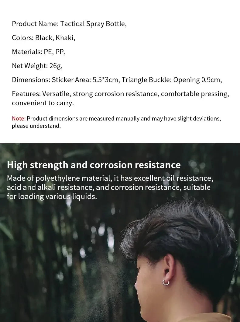 Spray Bottle Pump with Buckle, Portable, Outdoor Camping Travel Spray Bottle, Cosmetic Container, Alcohol, Perfume, Refillable