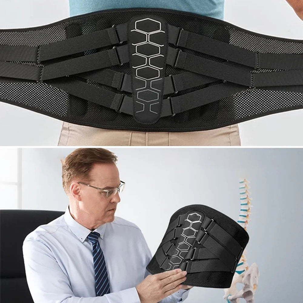 Back Braces for Lower Back Pain Relief with 6 Stays Breathable Back Support Belt Anti-skid lumbar with pad for sciatica