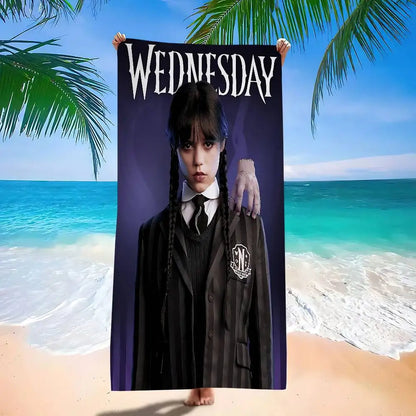 W-WednesdayS Addams Movie Cartoon Beach Towel Cute Kawaii Room Decor Bath Girls Children Hand Towels For Bathroom Shower