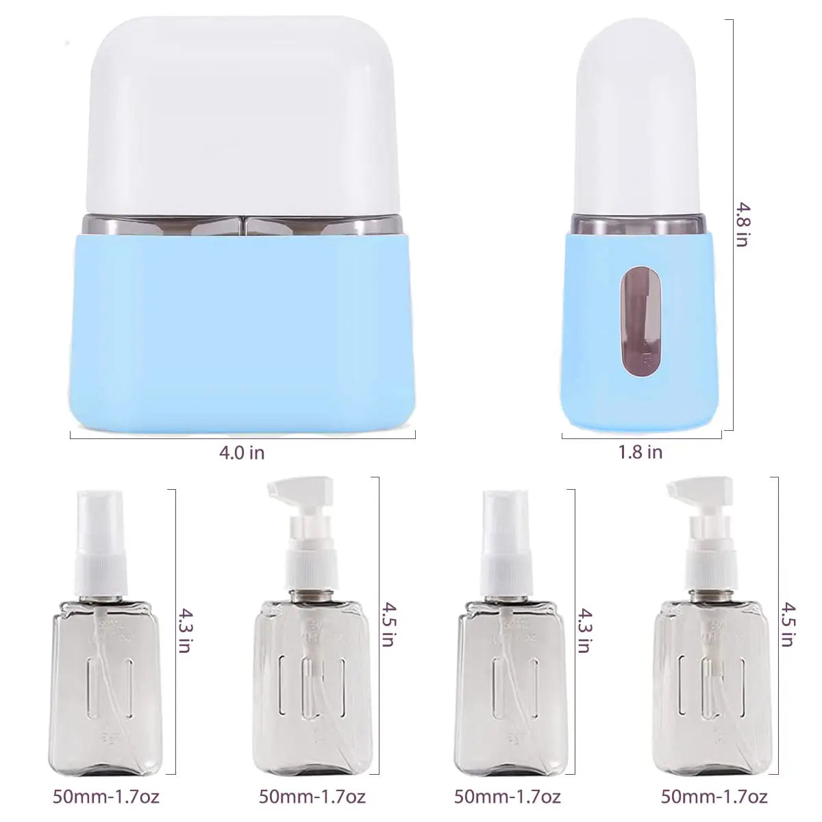 Travel Size Toiletries,4pcs Travel Container,Travel Bottle Leak Proof with Label,TSA Approved Reusable Containers For Toiletries