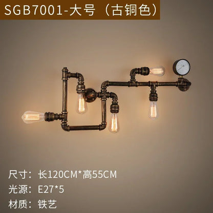 Industrial Style Wall Lamp Living Room Personalized Creative Gear Water Pipe Bedroom Decorative Wall Hangings Wall Retro Lamps