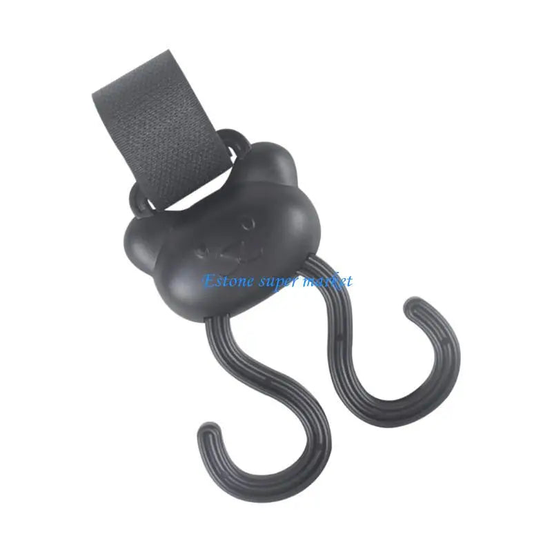 090B Adjustable Strollers Accessory Hanger Clip Double Hook Designing Easy Installation No Tool Required for Busy Parents