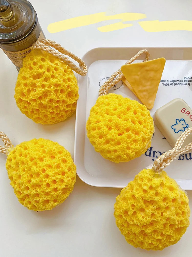 Cheese Bath Ball Japanese Super Soft Lovely Sponge Bath Towel Ladies Children Bath Flower Bath Honeycomb Blister Bath Magic