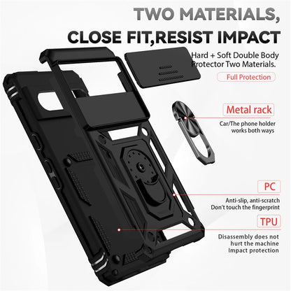 Full Cover For Google Pixel 7 Case For Google Pixel 7 6A 7A 8 Pro Push Window Magnetic Phone Holder Case For Google Pixel 7 Case