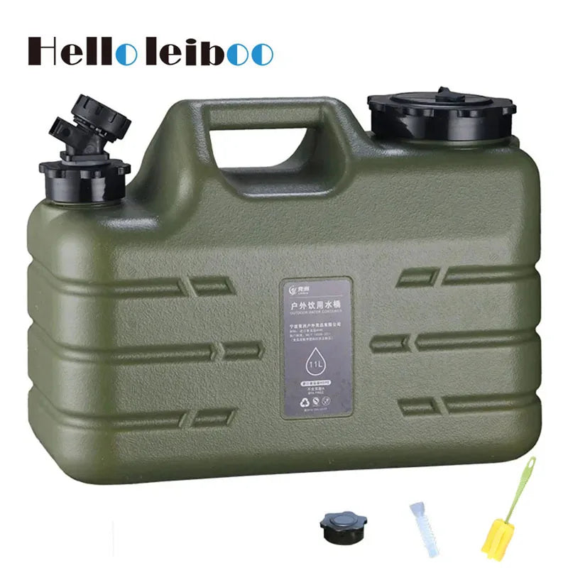 11L Water Bucket Large Capacity Portable Drinking Water Canister with Detachable Faucet No Leakage for Outdoor Travel Driving