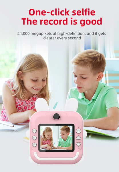 Children 1080P HD Digital Camera  Mini Thermal Printer Photography Instant Print Photo HD Digital Video Cameras Portable Toy