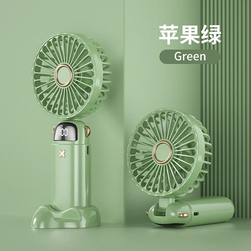 New Handheld Small Fan USB Portable Digital Display silentOffice DeskStudent on Dormitory Charging Outdoor Fan