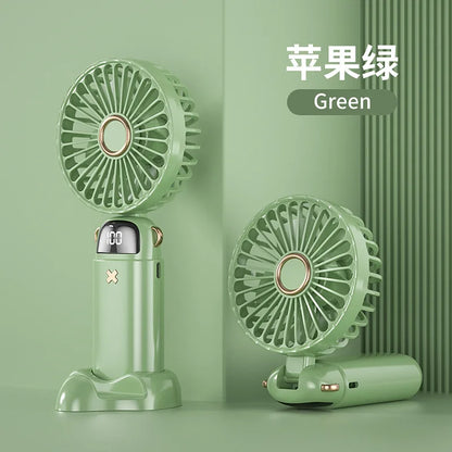 New Handheld Small Fan USB Portable Digital Display silentOffice DeskStudent on Dormitory Charging Outdoor Fan