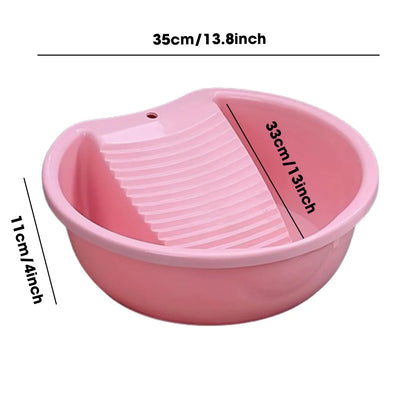 Washboard Basin Convenient Non Slip Plastic Washboard Washing Clothes Laundry Basin for Clothes T Shirts Blouses Socks Hand Wash