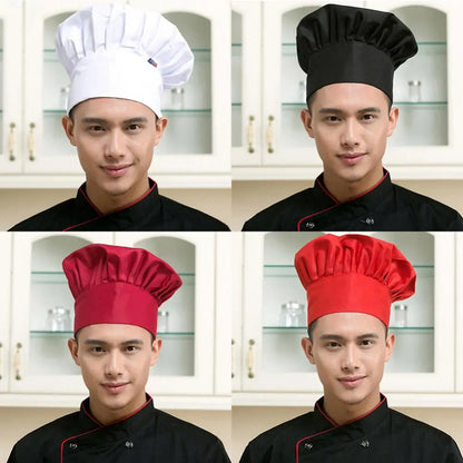 Professional Stretchy Adjustable Men Cap Kitchen Cook Baker Catering Chef Hat