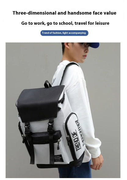 Large capacity backpack, men's backpack, men's leisure travel bag, computer backpack, middle school student, college student