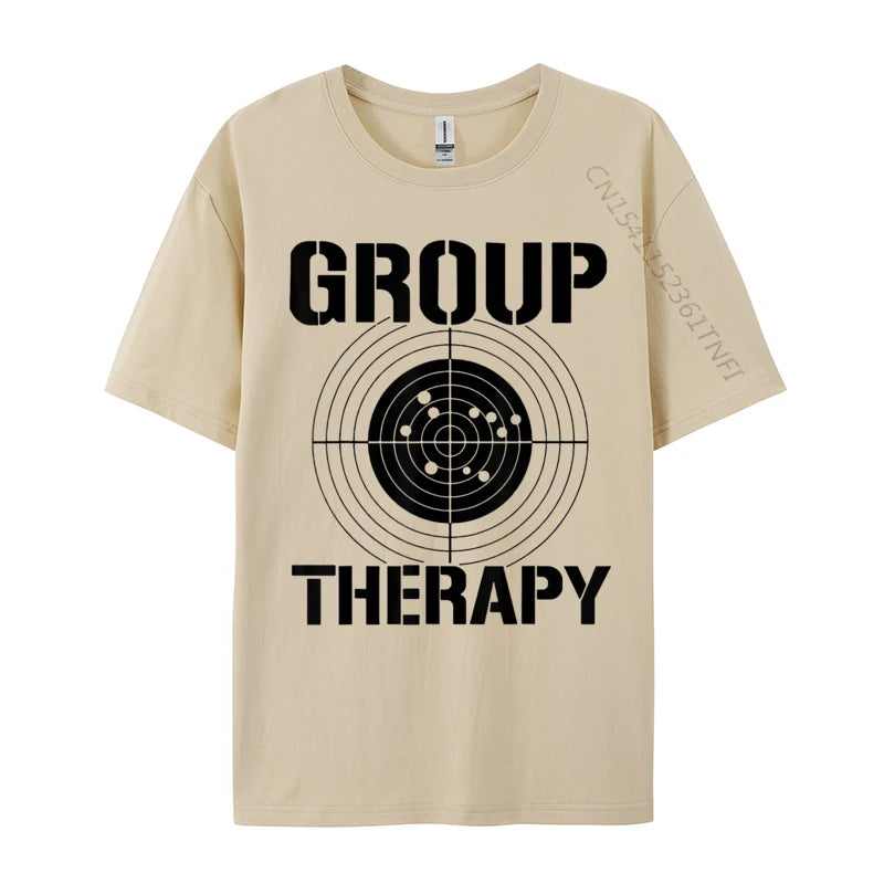 Men T-shirts Group Therapy Casual T-Shirt Retro Normal Cotton Men Tops Tees Casual Clothing Shirt Top Quality