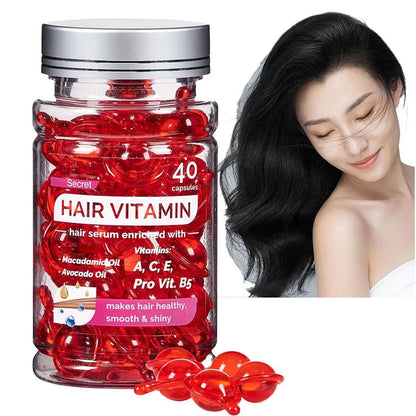 Hair Rose Essential Oil Smooth Silky Hair Vitamin Capsule Nourishing Treatment Repair Damaged Hair Serum Strengthen Hair Care