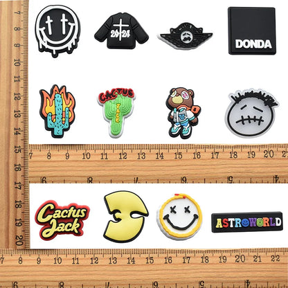 Hot Sale 1pcs PVC Shoe Charms Cactus Smiling Face Sandal Accessories DIY Shoe Decoration For Clog Sandal Kids X-mas Gifts