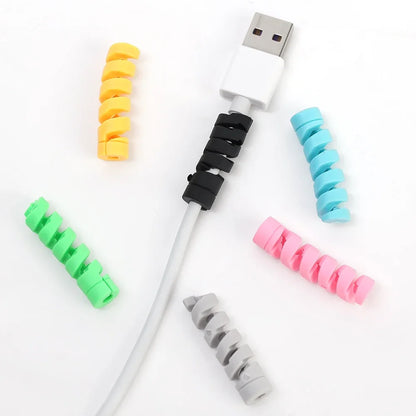 Cable Winder Organizer Data Line Protector Spiral Winder Wire Management Cord Organizers for Earphone Phone Charge Lines Winder