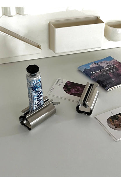 Stainless Steel Toothpaste Squeezers Manual Metal Toothpaste Dispenser Face Creams Rolling Press Bathroom Accessories