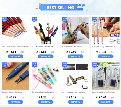 4pcs Funny Stationary Toy for Children Ballpoint Ball Point Pen Led Flashlight Torch