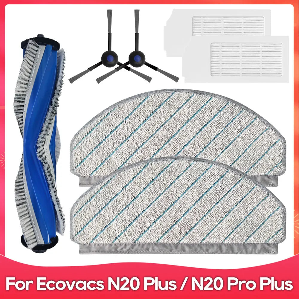 Fit for ( Ecovacs N20 / N20 Plus / N20 Pro Plus / N20+ ) Part Accessory Mop Filter Roller Side Brush Robot Vacuum Cleaner Kit