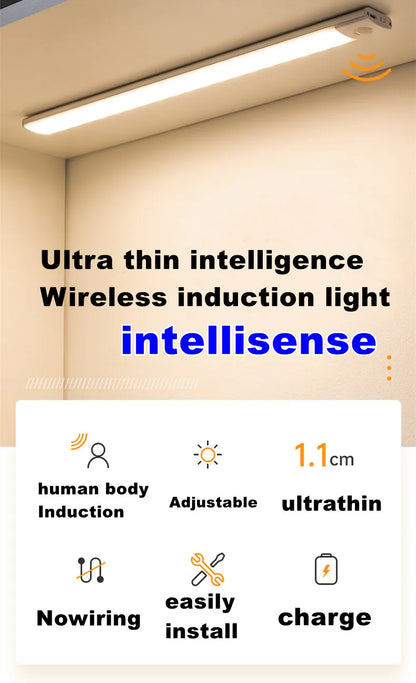 Under Cabinet Light Motion Sensor Light Rechargeable Magnetic Led Night Light Closet Light Kitchen Bedroom Lighting Night Light