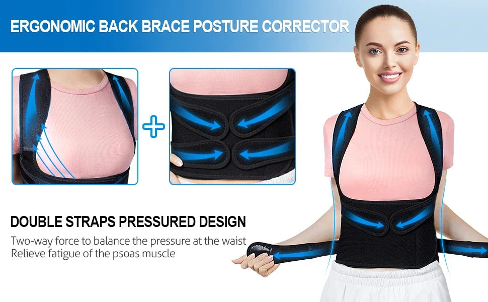 1Pcs Back Brace Posture Corrector for Women Men, Back Straightener Posture Corrector, Back Pain, Adjustable Posture Trainer