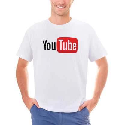 Mens T-Shirt YouTube Logo T-Shirts Fashion Video Website Summer Tees Y2K Fun Design 100% Cotton Clothes Plus Size