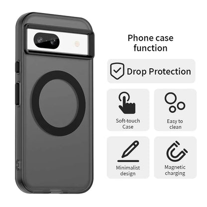 For Google Pixel 8A Case Magsafe Wireless Charging Cover Google Pixel 8A Case Shockproof Matte TPU Phone Bumper Google Pixel 8A