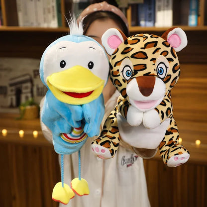 Stuffed Plush Animals Toys Hand Finger Puppet Kawaii Dolls Educational Baby Toys Learning & Education Monkey Tiger Children Gift