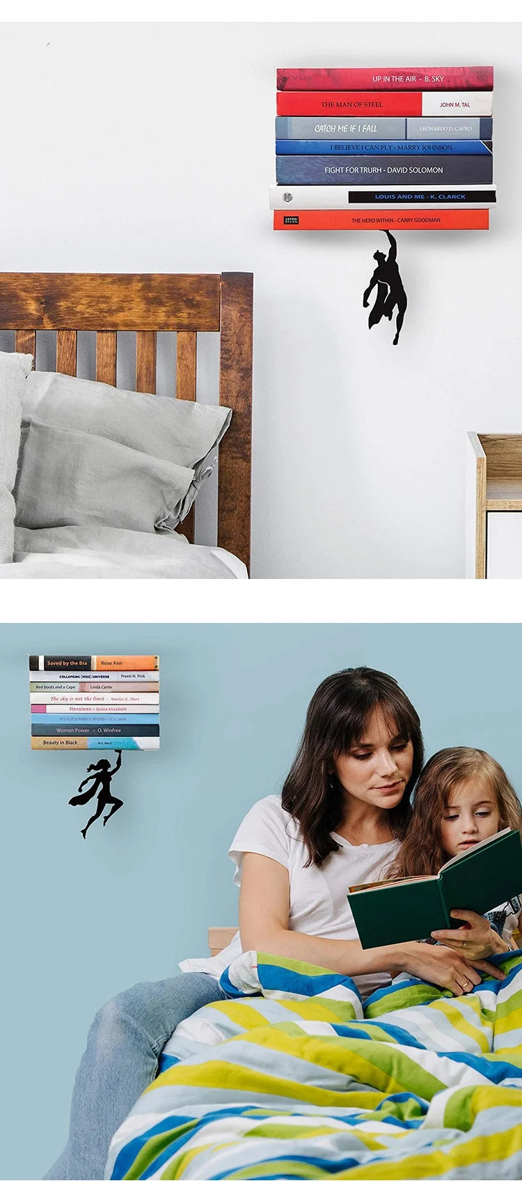 Creative Superman Metal Bookshelf Book Stand Creative Book Block Book Shelves Book Shelves Desk Book Storage Decorative Gift