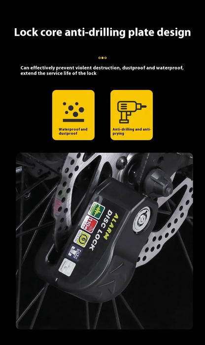 Bike Lock Bicycle Disc Brake Lock Alarm Protection Electric Bikes Locks Motorcycle Brake Disc Anti-theft Locks Cycling Equipment