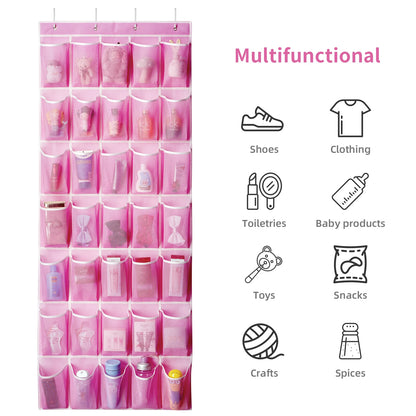 35 Pocket Wall-mounted Sundries Shoe Organiser Closet Storage Shoe Rack Mesh Pocket Clear Hanging Over The Door Shoe Organizers