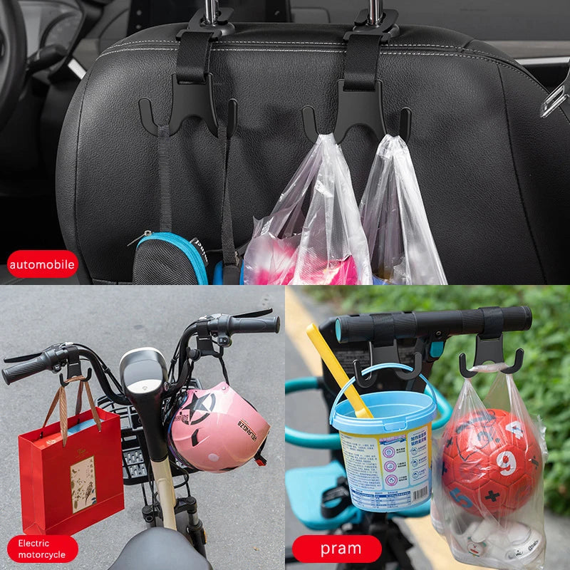 Car Headrest Hooks Auto Back Seat Hanger For Wallet Purse Shopping Bag Hook Car Rear Seat Hanging Holder Interior Organizer