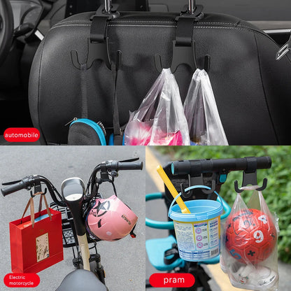 Car Headrest Hooks Auto Back Seat Hanger For Wallet Purse Shopping Bag Hook Car Rear Seat Hanging Holder Interior Organizer