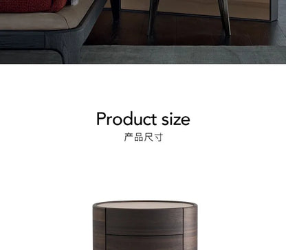 Solid Wood Creative Elliptical Bedside Table Modern Simple Night Stand for Bedroom Nightstands Storage Cabinet Bedroom Furniture