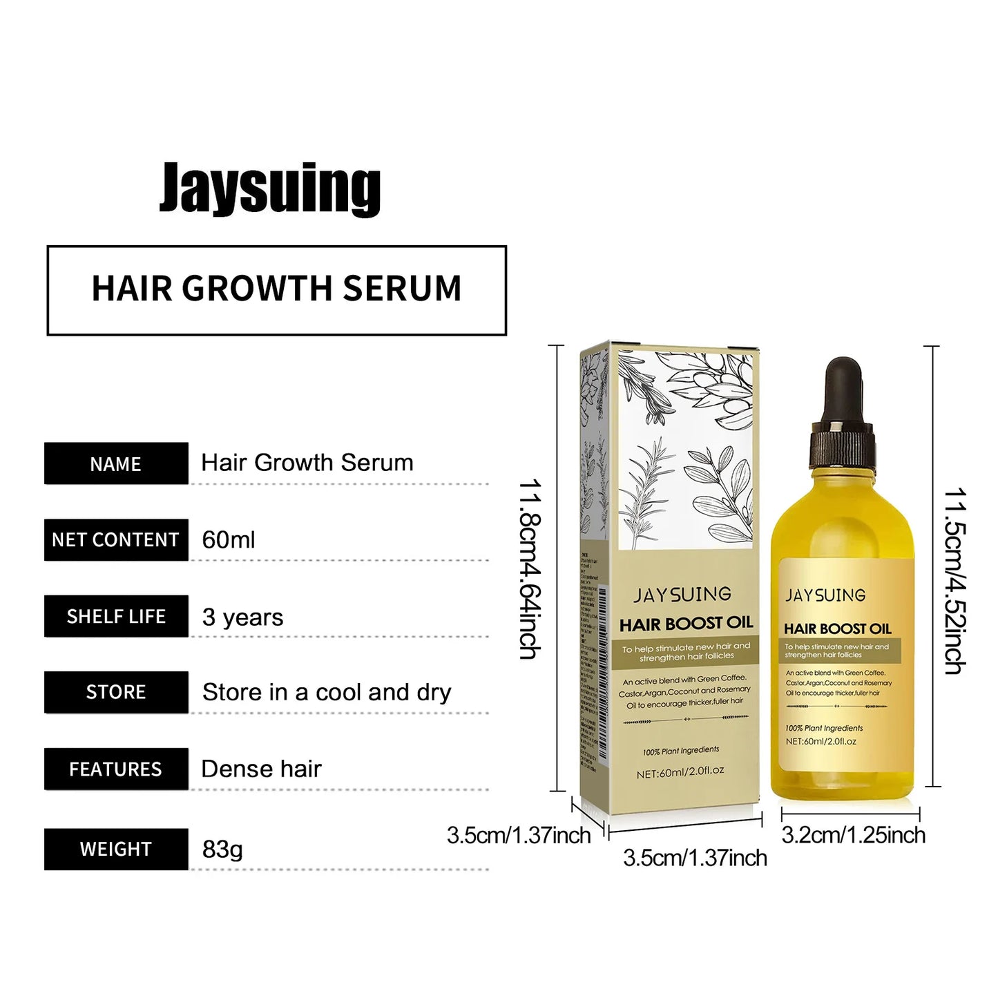 Hair Growth Serum Dense Regrowth Baldness Repair Preventing Hair Loss Nourishing Smoothing Split Ends Fast Growing Essential Oil