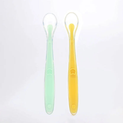 2 pcs Silicone Spoon for Baby Infant Feeder Spoons for Children Kids Soft Safety Feeding Spoons BPA Free Baby Utensils Flatware
