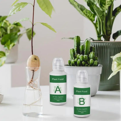 Hydroponic Nutrient Solution A&B Natural Nutrients Liquid Fertilizer Hydroponics Plant Food for Flowers Vegetables Garden Supply