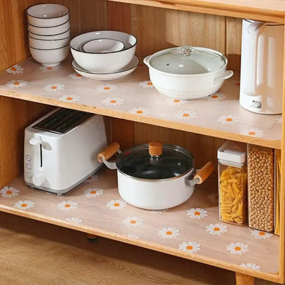 Non-Slip Drawer Mat Thicken Flower Pattern Shelf Cover Liners Waterproof Cabinet Pads EVA Placemat Table Fridge Pad Desk Covers