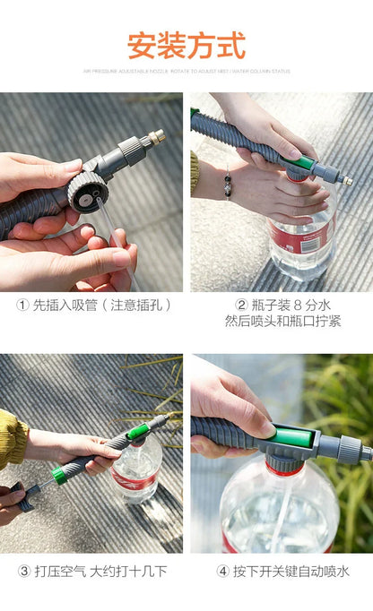 High Pressure Manual Sprayer Adjustable Nozzle Garden & Agriculture Multi-Purpose Ergonomic Tool for Drink Bottles