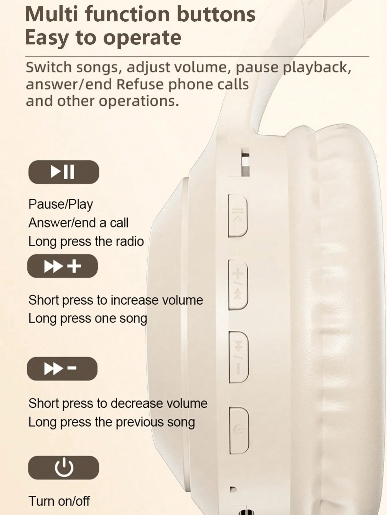 Headset Wireless Headset, Long Life, Foldable, Low Latency Gaming Noise Cancelling Wireless Headset