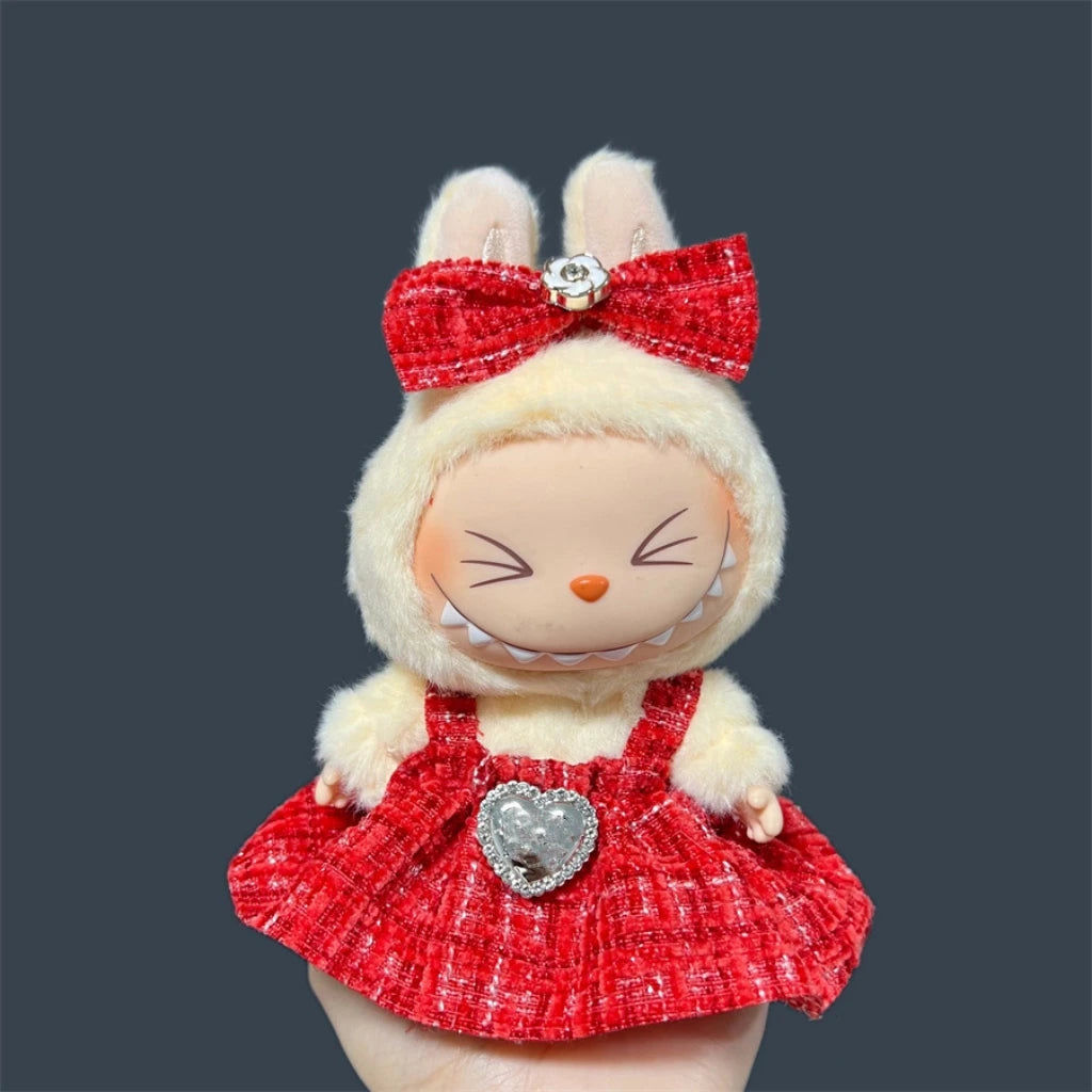 Labubu Clothes Cute Outfit Shirt Set Labubu Designer British Style Clothes Accessories Toy DIY Gifts for 15-17cm Doll
