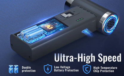 Mini Cordless Hair Dryer Multifunctional Electric Air Duster Hair Dryer Travel Portable USB Rechargeable Negative Ion Hair Dryer