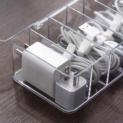 Cable Storage Box Dustproof Power Cable Storage  Wire Manager  Desktop Charging Cable Collect Box