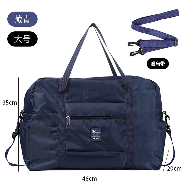 2025 Newest Moving Luggage Bag Hand-held Drawbar Travel Bag Women's Business Foldable Travel Clothing Storage Bag
