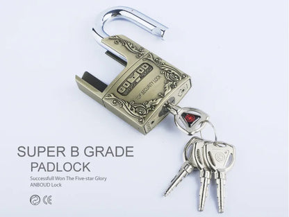 Strong Padlock with Key Outdoor Door Locks Classical Solid Dormitory Lock Anti-theft Warehouse Barn Big Cabinet Rustproof Locks