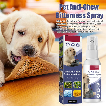 Bitter Taste Pet Anti-Chew Spray 50ML Strong Deterrent Spray to Prevent Chewing Furniture Legs Scratching Sofas Effective Dog